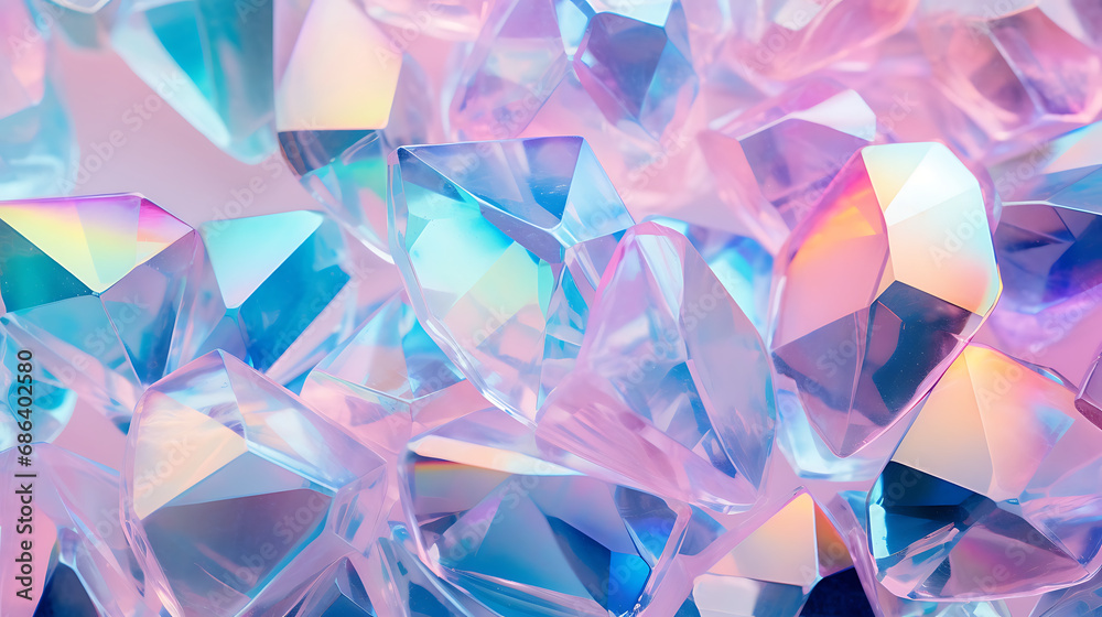 Abstract crystal background. Diamond gemstone prism texture. Brilliant iridescent rainbow refraction. Gem stone rock glass crystal golographic background Abstract crystal background. Diamond gemstone prism texture. Brilliant iridescent rainbow refraction. Gem stone rock glass crystal golographic background