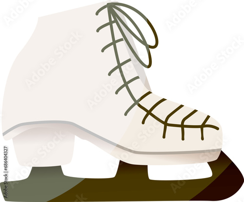 Photography White skate illustration. Clipart.
