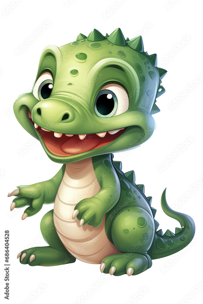 Fototapeta premium learning child media, cute smile crocodile