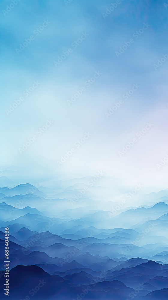 Vertical Misty Blue Abstract Minimalist Nature Landscape Online Web or App Background Graphic Backdrop Marketing Advertising Wallpaper