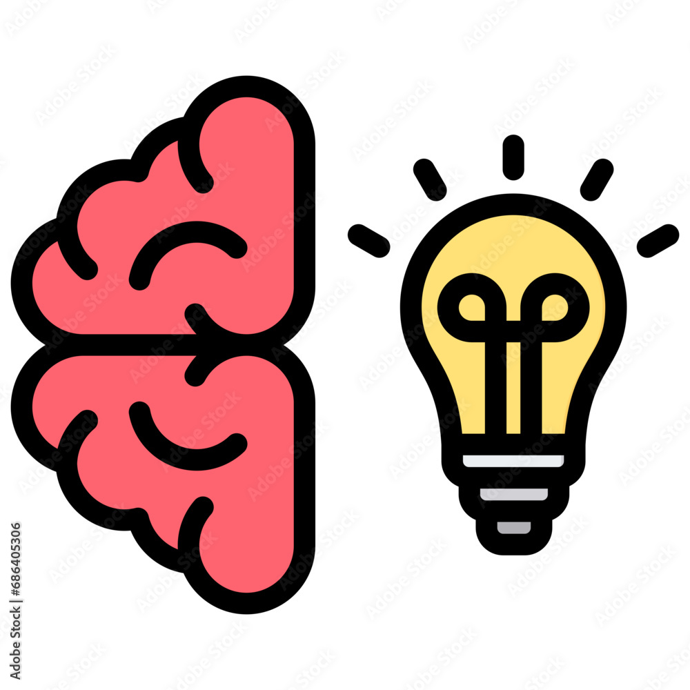 Intelligence Outline Color Icon Intelligence Outline Color Icon