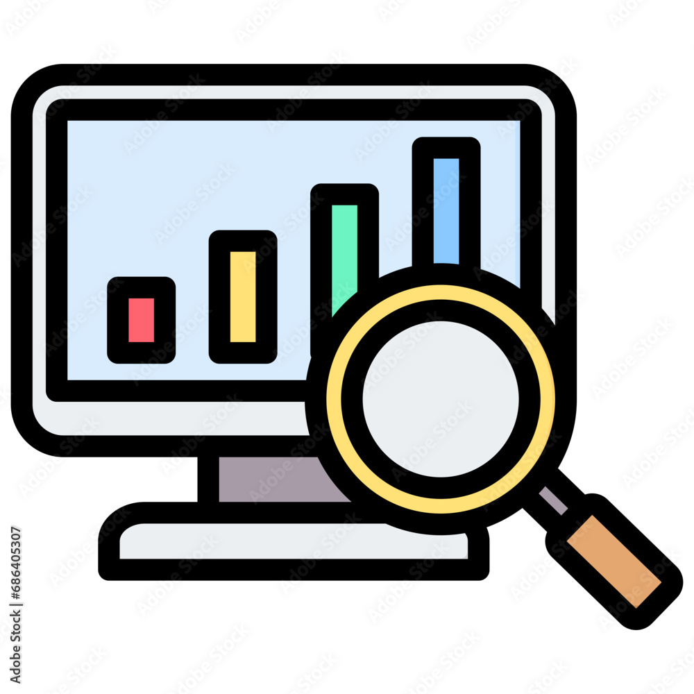 Data Analysis Outline Color Icon