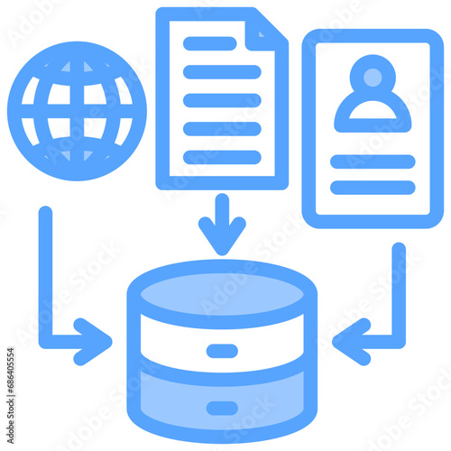 Data Gathering Blue Icon