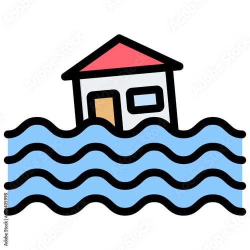 Flood Outline Color Icon