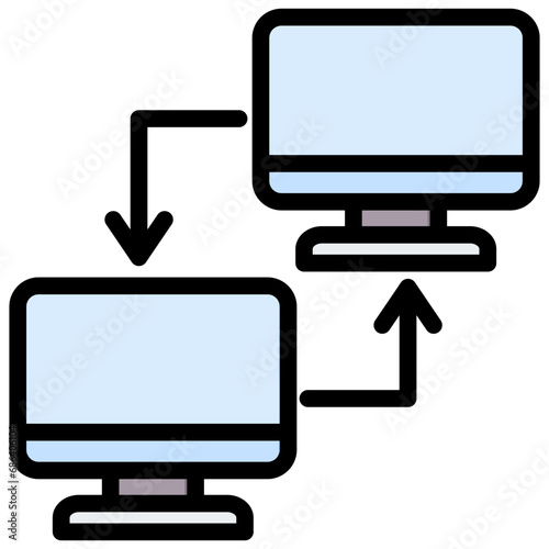 Data Communication Outline Color Icon