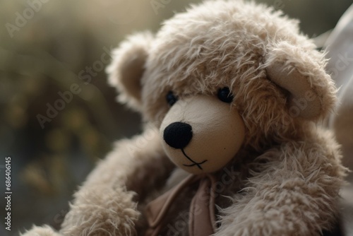 a warm embrace: a fluffy toy bear. Generative AI