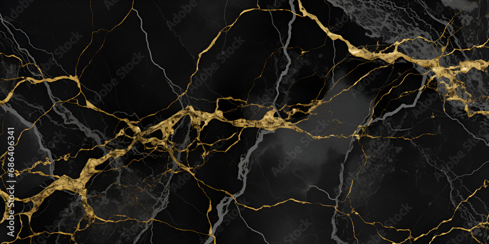  Sophisticated Black Marble with Gold Veining - HD Image for Interior Decor Inspiration