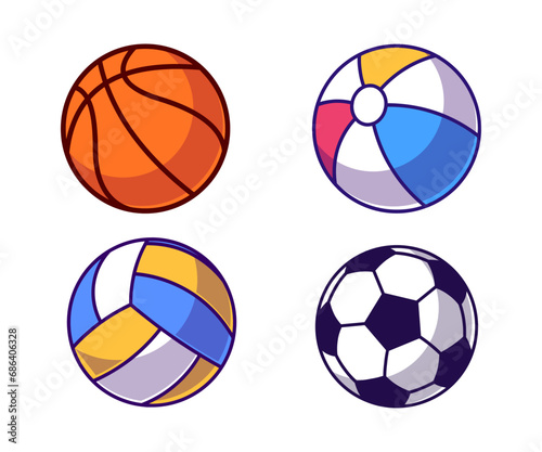 vector illustration sports ball  cartoon collection