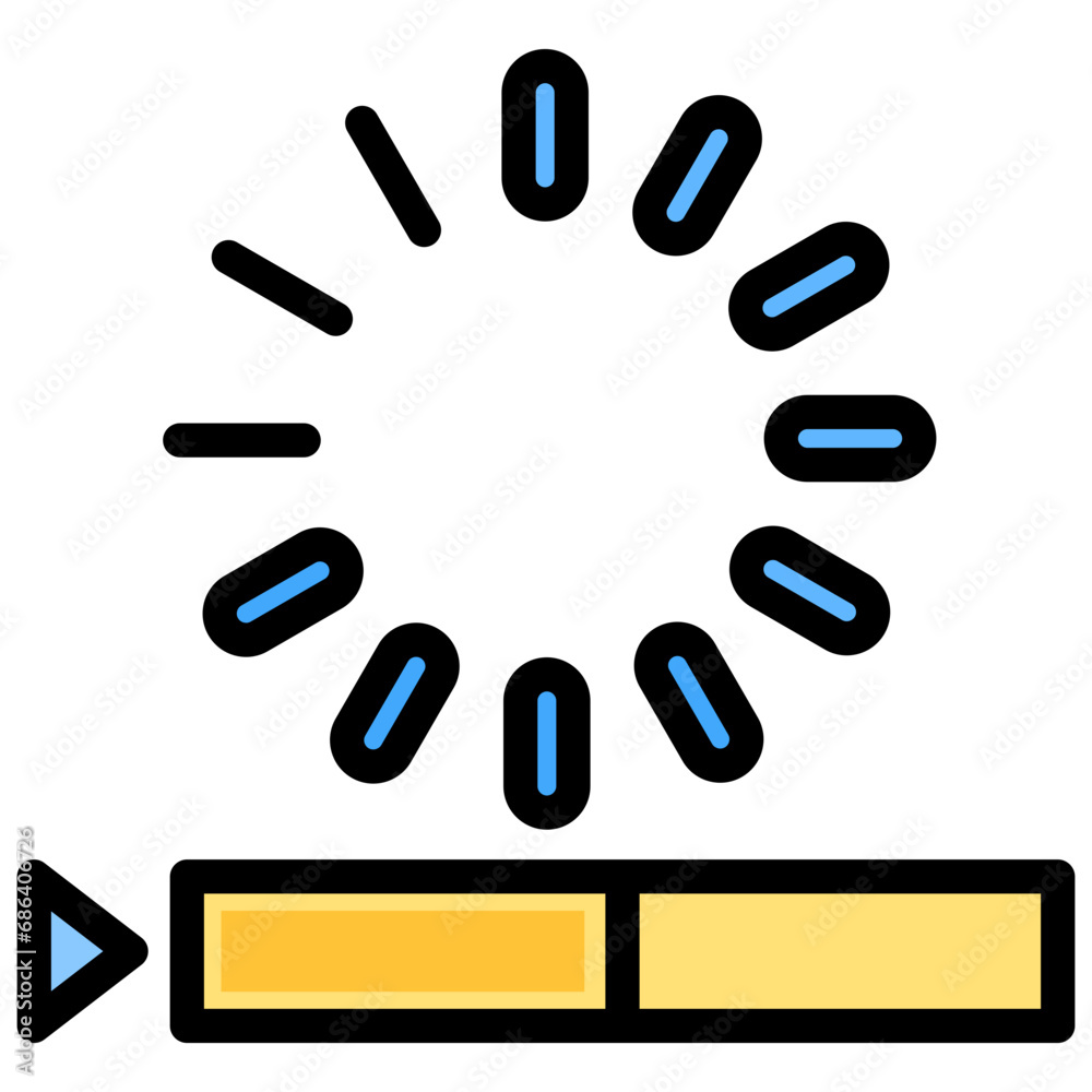 Buffering Outline Color Icon Buffering Outline Color Icon