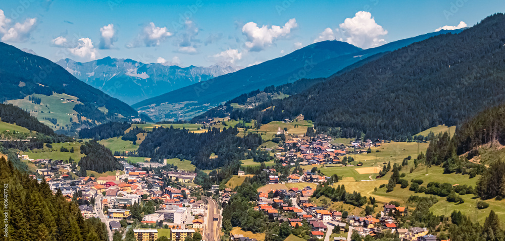 Alpine summer view with a church near Steinach am Brenner, Innsbruck, Tyrol, Austria