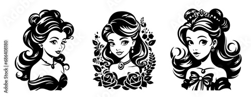 Set of Enchanting Princess Silhouettes