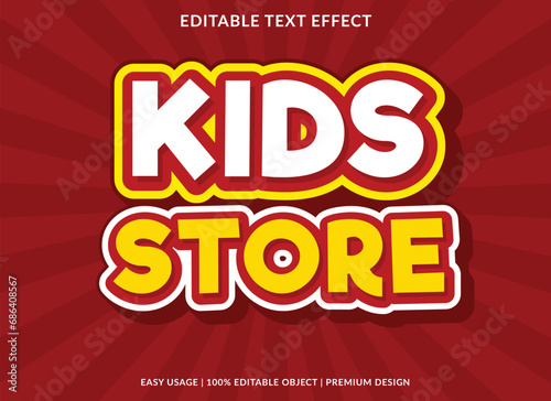 kids store editable text effect template use for business logo and brand