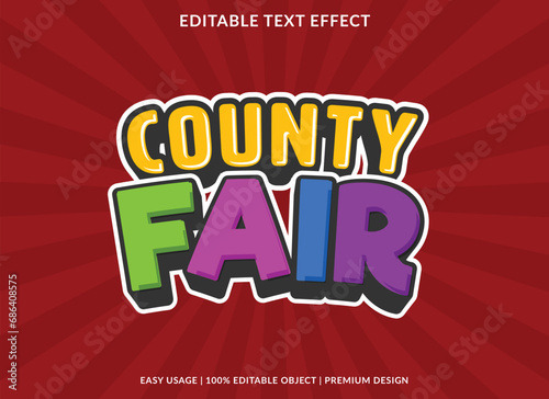county fair editable text effect template use for business logo and brand