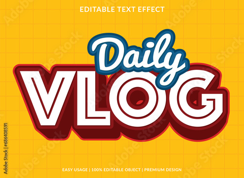 daily vlog editable text effect template use for business logo and brand