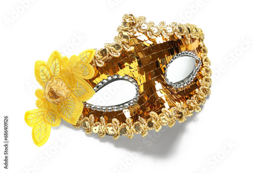 Beautiful carnival mask on white background
