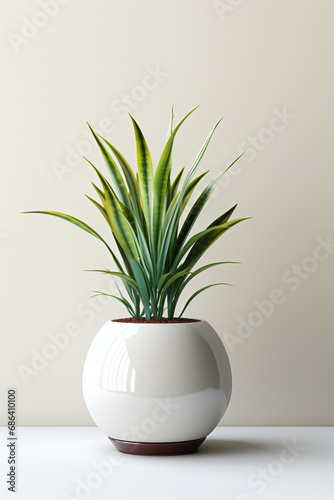Plant in a pot. Portrait. Ideal for advertising or banner.