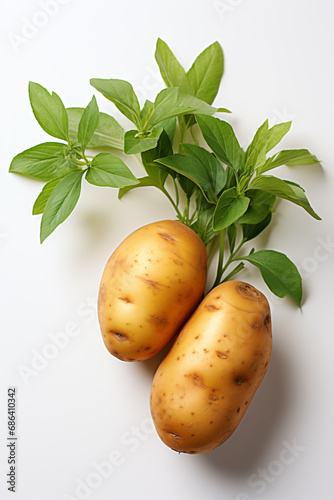 Potato. Portrait. Ideal for advertising or banner.