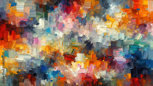 A colorful abstract oil painting. Generative ai.