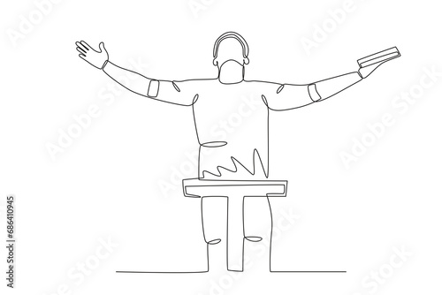 A man who advocated Christian reform. Reforma protestante one-line drawing