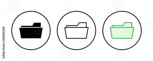 Folder icon set. folder vector icons