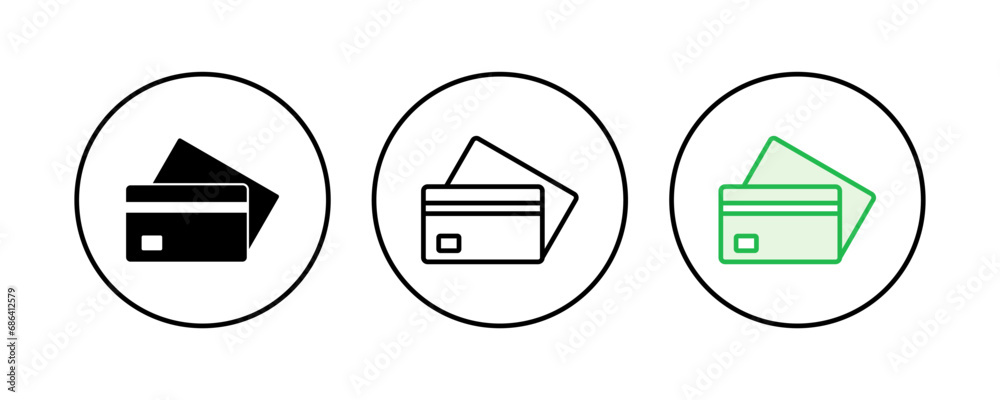 Credit card icon set. Credit card payment icon vector Credit card icon set. Credit card payment icon vector