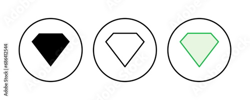 Diamond icon set. diamond gems vector icon.