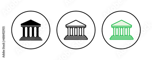 Bank icon set. bank vector icon  museum  university