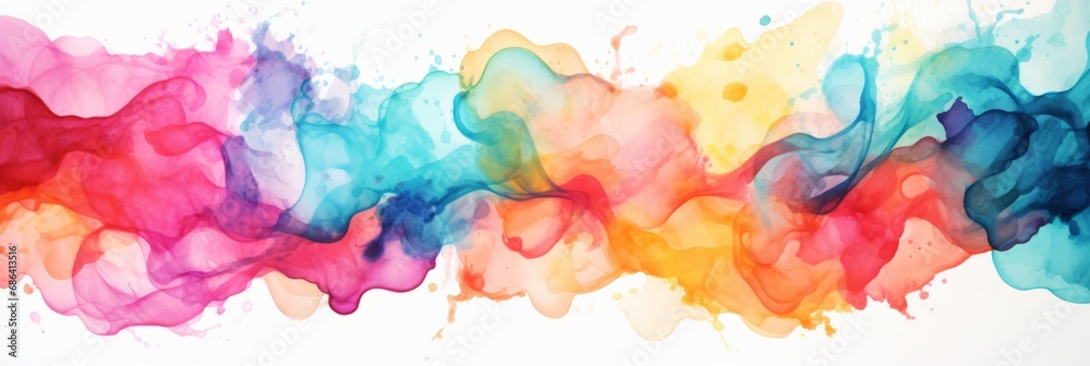 Bright and dynamic watercolor multicolored background
