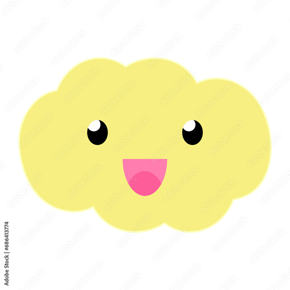 yellow smiling cute cloud