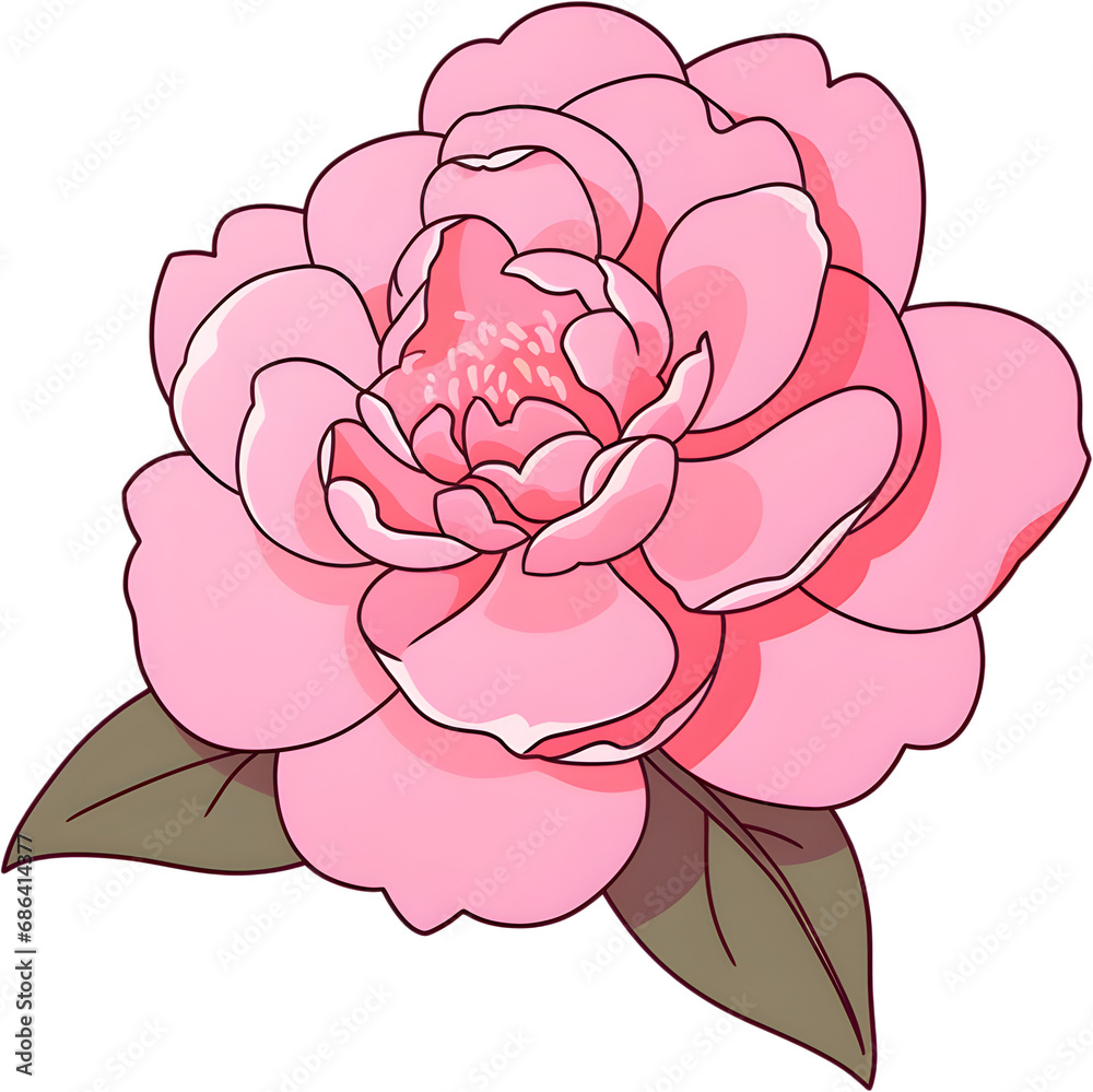 Pink Aesthetic Rose Flower Illustration Pink Aesthetic Rose Flower Illustration