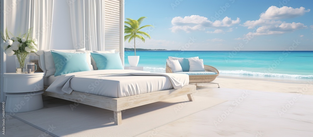 Hotel and beach vacation background concept