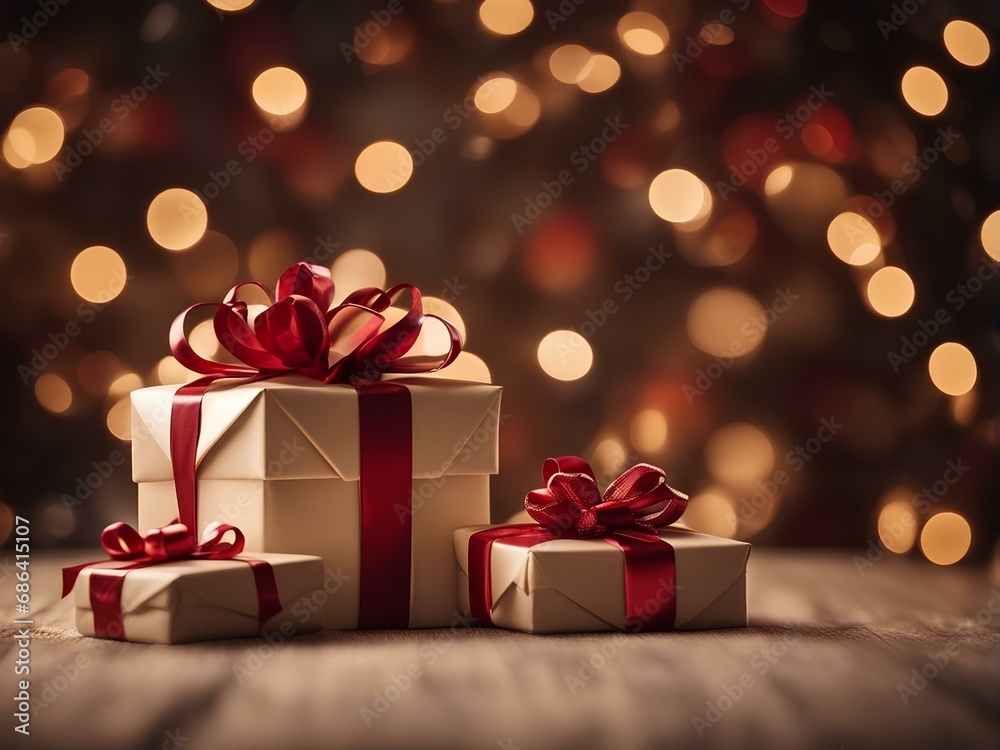 holiday present boxes, gifts pile with red ribbon on copy space background. holiday present boxes, gifts pile with red ribbon on copy space background.