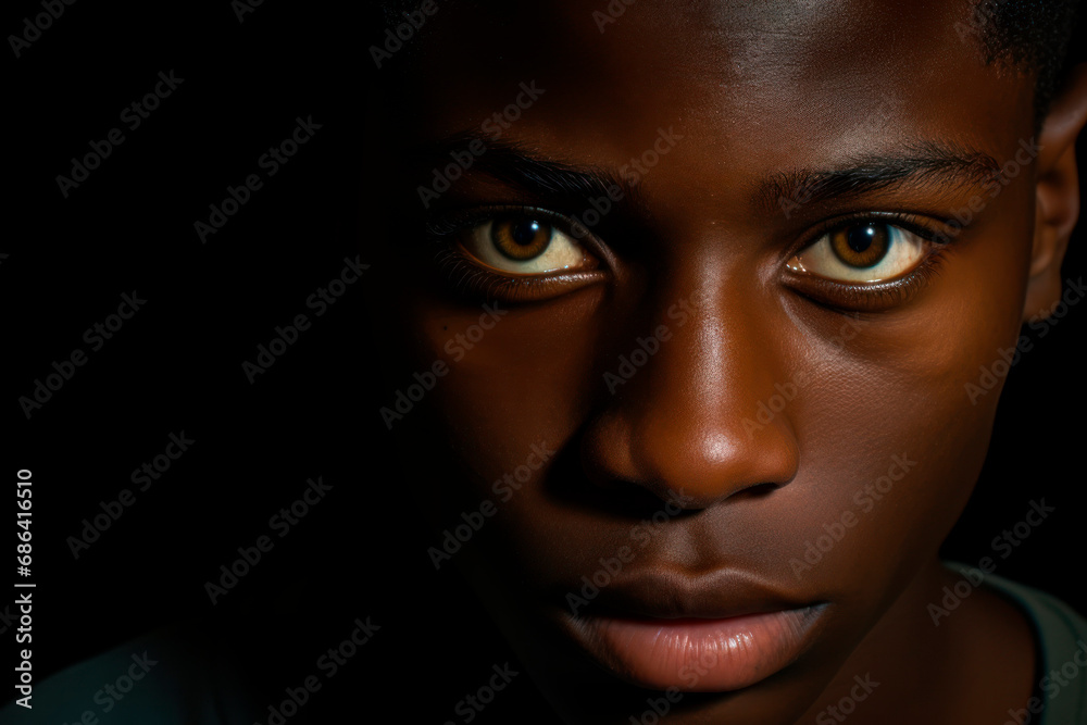 Portrait of a handsome poor sad homeless black guy Portrait of a handsome poor sad homeless black guy