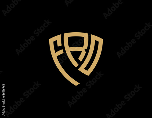 FRO creative letter shield logo design vector icon illustration