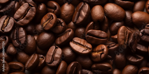 Seamless coffee beans background wallpaper. Generated by AI.
