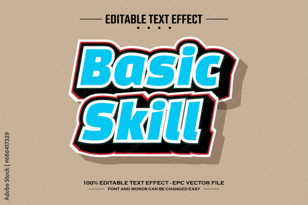 Obraz premium Basic skill 3D editable text effect template
