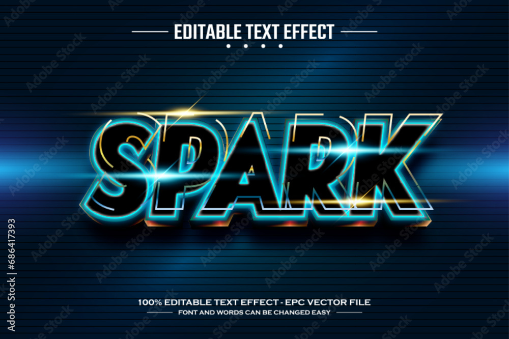 Spark 3D editable text effect template