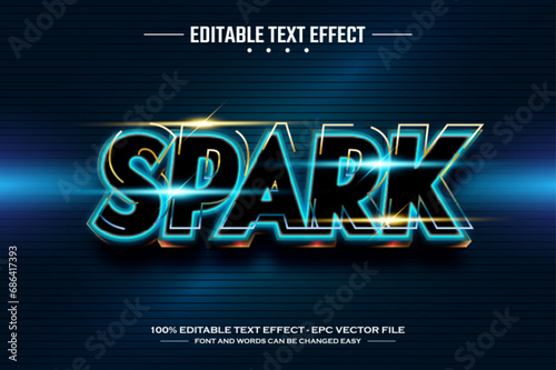 Spark 3D editable text effect template