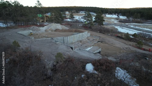 Aerial view of a house foundation in Colorado