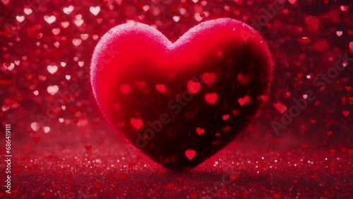 Red heart on a red background, Love hearts background, wedding hearts background, Valentine's Day background