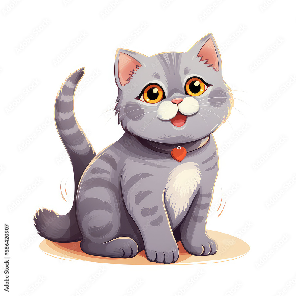 British Shorthair Cat Cartoon