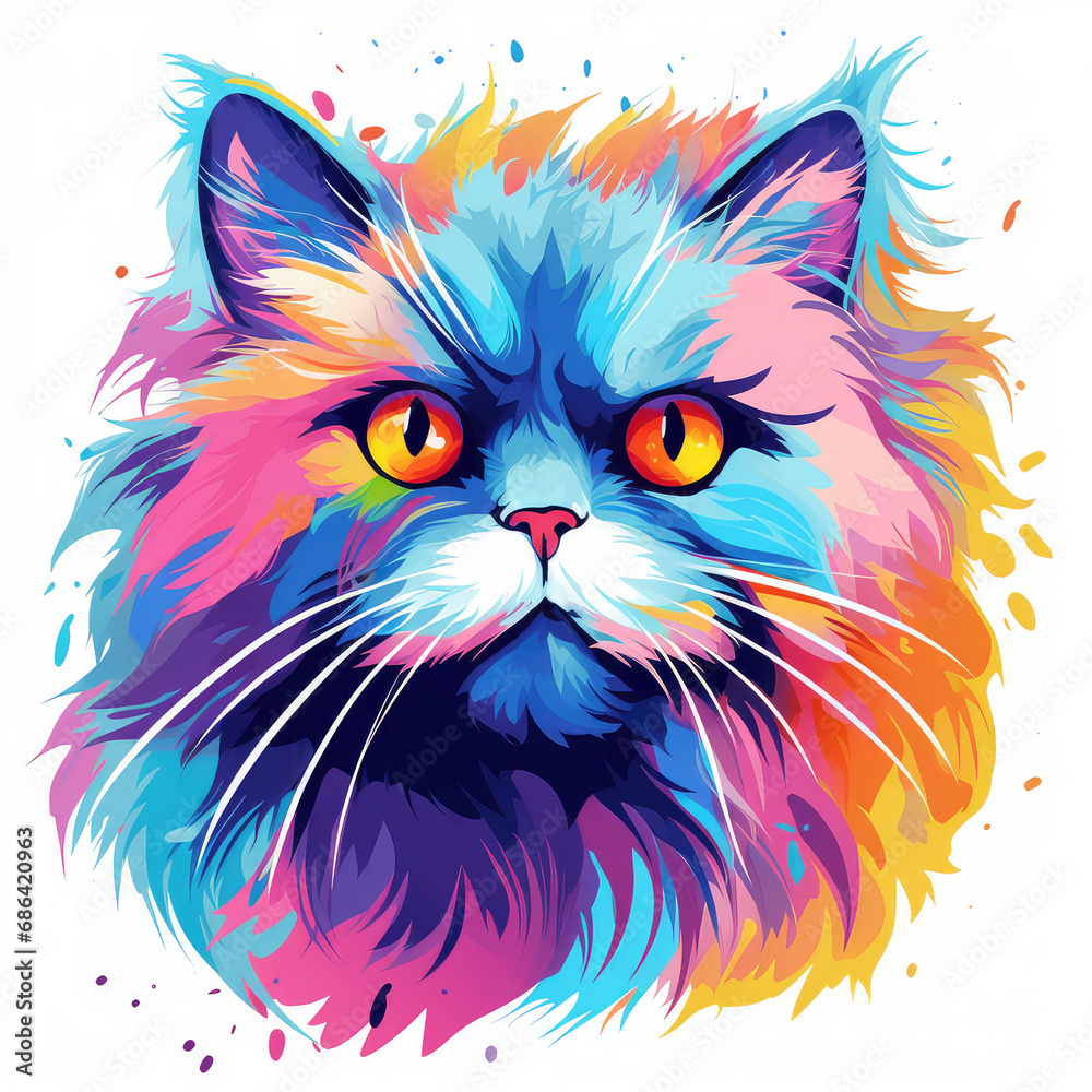 Colorful Cat Cartoon