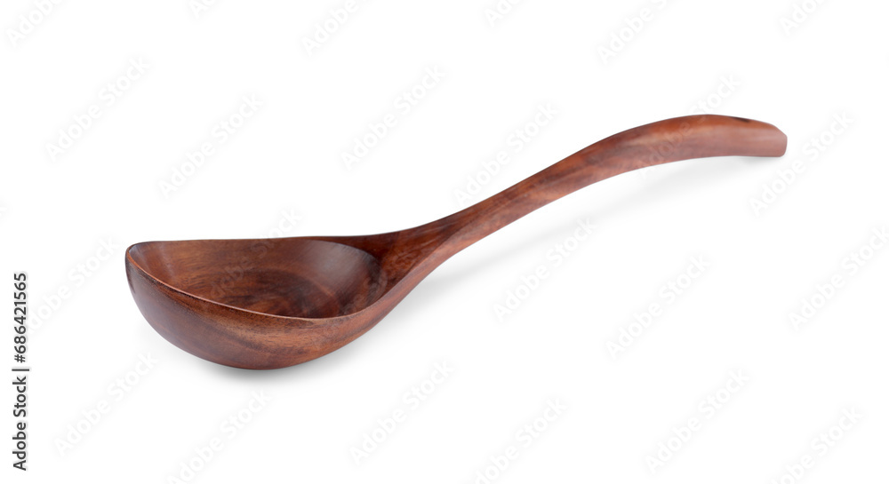 Wooden spoon isolated on white. Cooking utensil