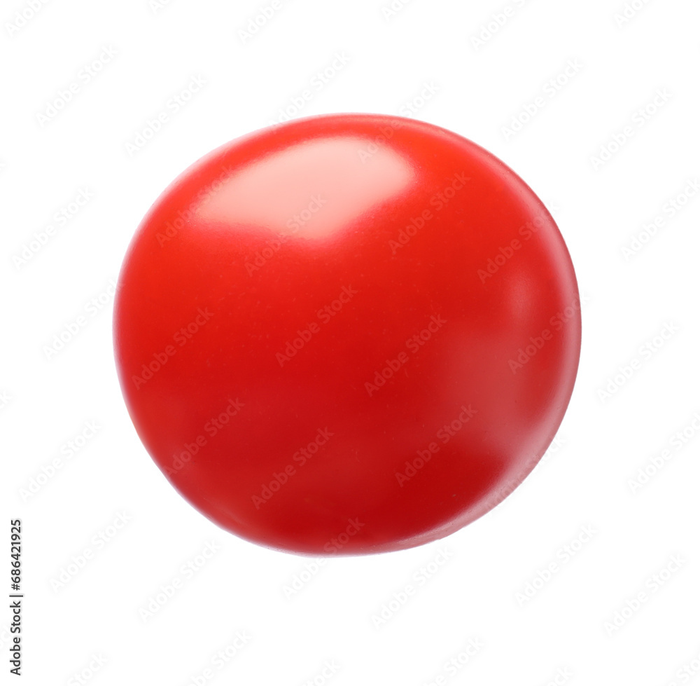 One fresh ripe tomato isolated on white