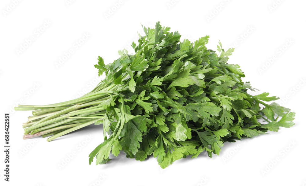 Heap of chopped parsley leaves isolated on white Heap of chopped parsley leaves isolated on white
