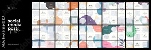 Best collection of 90 social media post puzzle design template
