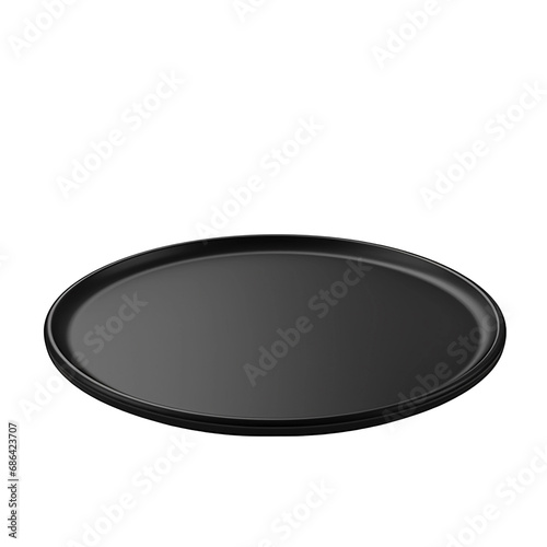 Black plate isolated on transparent background