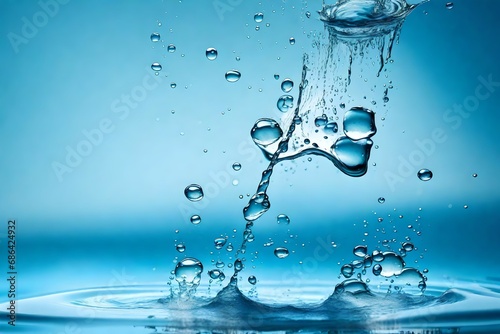 water splash in blue