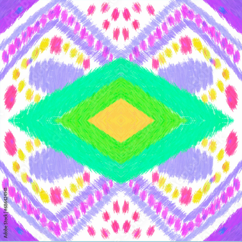 Ikat geometric folklore ornament with tribal ethnic seamless striped pattern Aztec style. oriental pattern traditional Design for background, clothing, wrapping, Batik, fabric, vector, illustration.