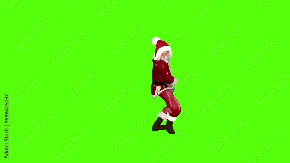 Santa Claus Ballet Dance Green Screen Animation Seamless Loop